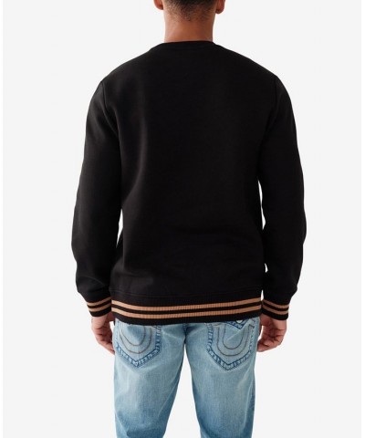 Men's Chenille Crewneck Pullover Sweatshirt Black $33.37 Sweatshirt