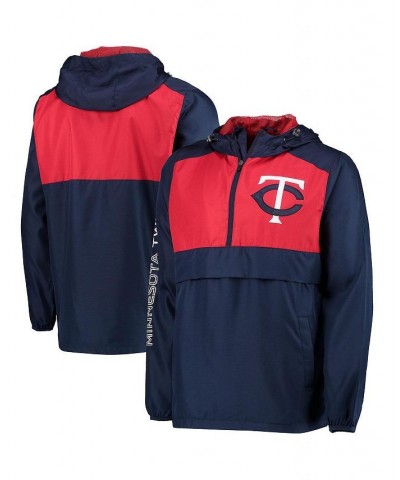 Men's Navy, Red Minnesota Twins Lineman Half-Zip Hoodie $42.00 Jackets