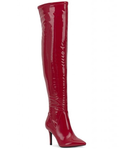 Women's Abrine Over-The-Knee Boots Red $27.69 Shoes