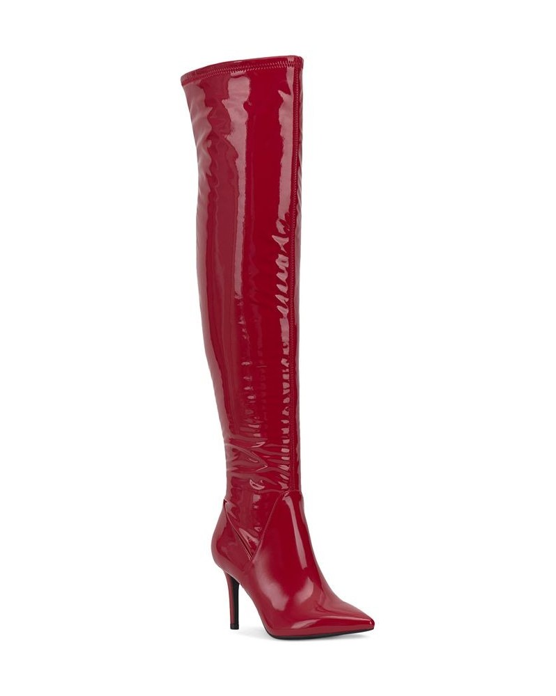 Women's Abrine Over-The-Knee Boots Red $27.69 Shoes