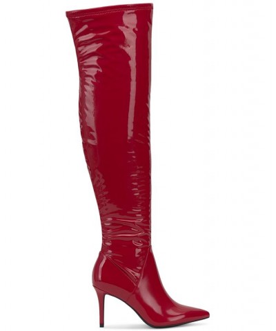 Women's Abrine Over-The-Knee Boots Red $27.69 Shoes