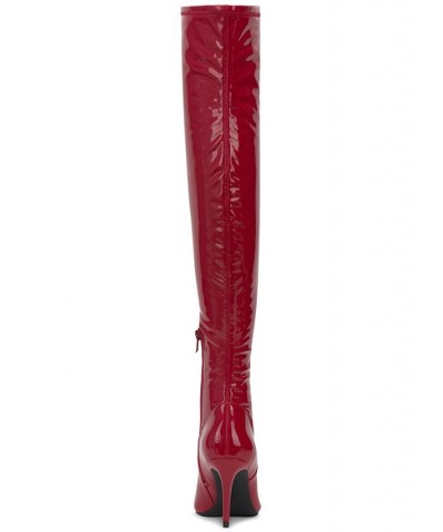 Women's Abrine Over-The-Knee Boots Red $27.69 Shoes