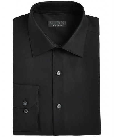 Men's Regular Fit 2-Way Stretch Stain Resistant Dress Shirt Black $19.50 Dress Shirts