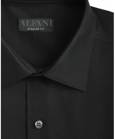 Men's Regular Fit 2-Way Stretch Stain Resistant Dress Shirt Black $19.50 Dress Shirts