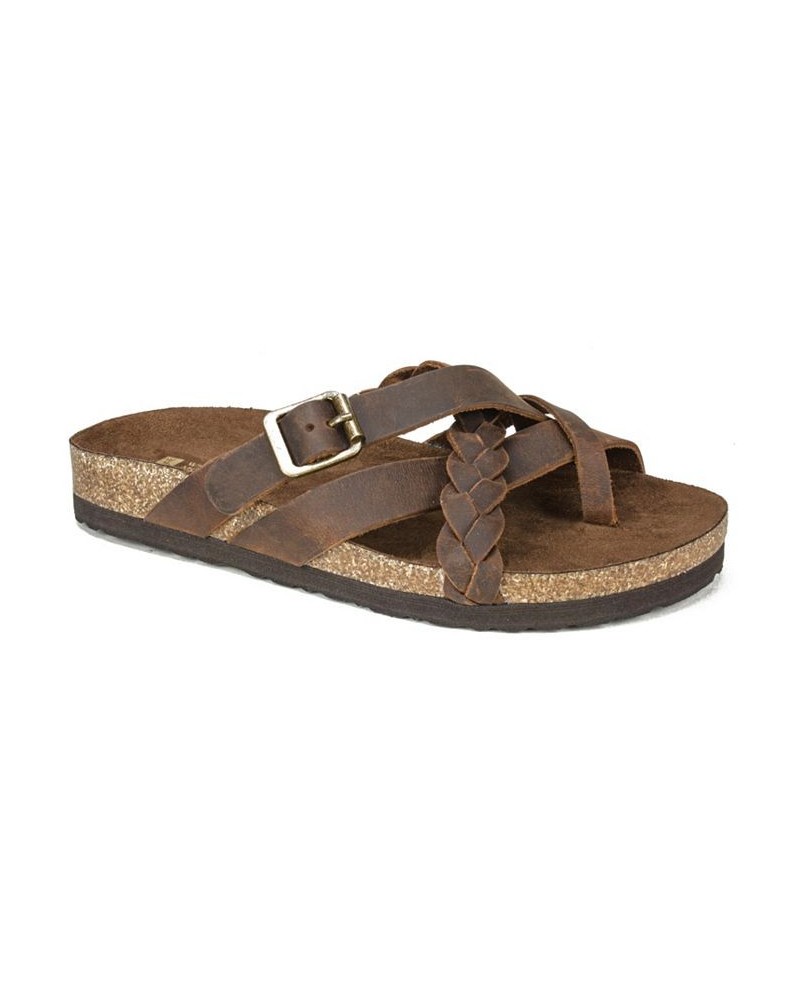 Harrington Women's Footbed Sandals Brown $33.81 Shoes