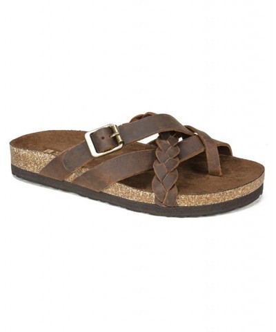 Harrington Women's Footbed Sandals Brown $33.81 Shoes