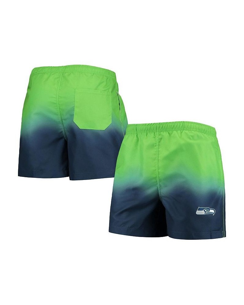 Men's Navy, Seattle Seahawks Dip-Dye Swim Shorts $21.84 Swimsuits