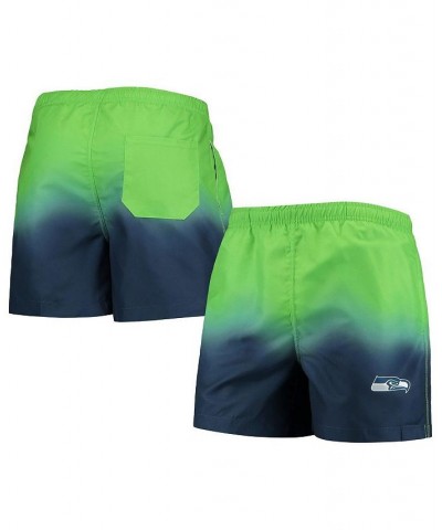 Men's Navy, Seattle Seahawks Dip-Dye Swim Shorts $21.84 Swimsuits