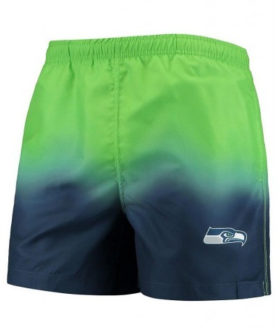 Men's Navy, Seattle Seahawks Dip-Dye Swim Shorts $21.84 Swimsuits