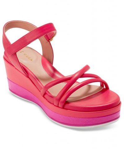 Women's Grand Ambition Addison Platform Wedge Sandals Pink $59.40 Shoes