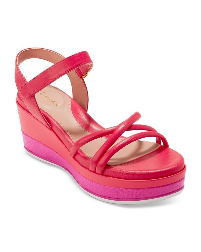 Women's Grand Ambition Addison Platform Wedge Sandals Pink $59.40 Shoes