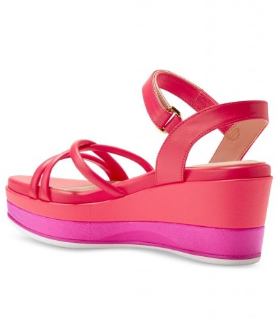 Women's Grand Ambition Addison Platform Wedge Sandals Pink $59.40 Shoes