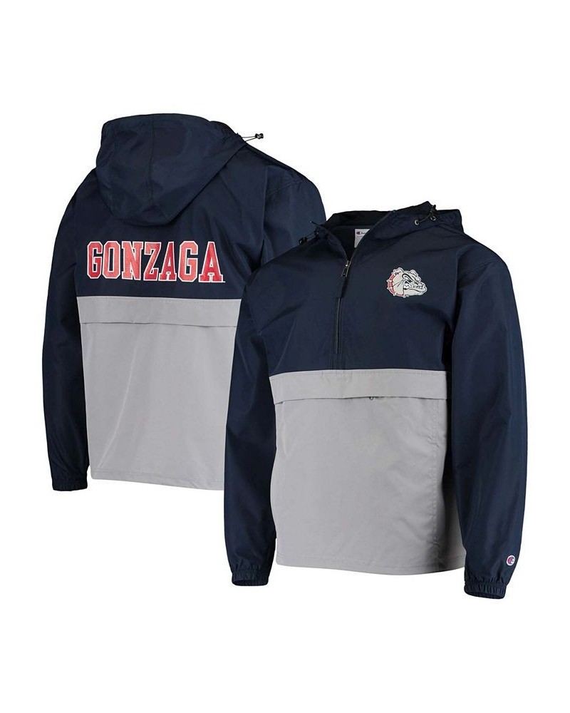 Men's Navy Gonzaga Bulldogs Color Blocked Packable Half-Zip Jacket $32.50 Jackets