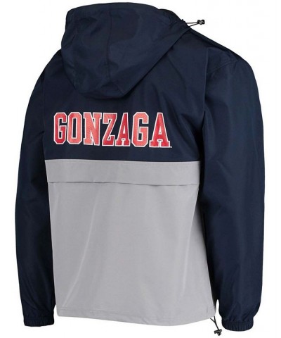 Men's Navy Gonzaga Bulldogs Color Blocked Packable Half-Zip Jacket $32.50 Jackets