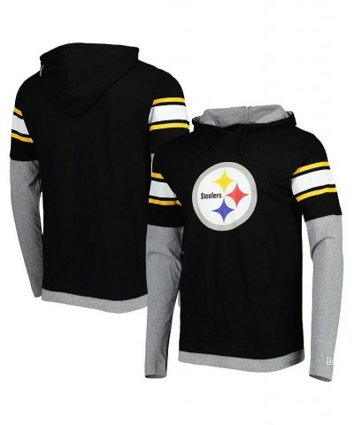 Men's Black Pittsburgh Steelers Long Sleeve Hoodie T-shirt $27.95 T-Shirts