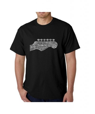 Men's Word Art T-Shirt - Guitar Head Black $19.94 T-Shirts