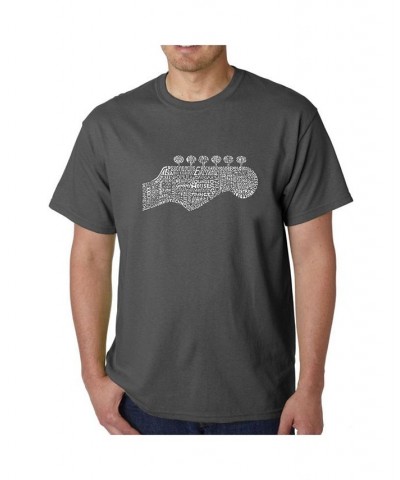 Men's Word Art T-Shirt - Guitar Head Black $19.94 T-Shirts