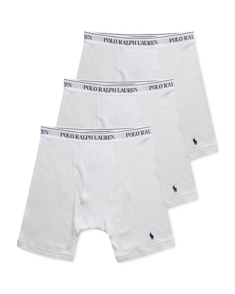 Men's Classic-Fit Boxer Briefs, 3-Pack White $27.50 Underwear