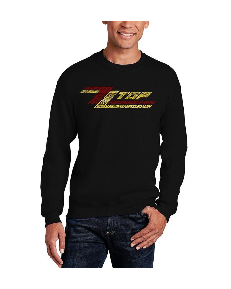 Men's Word Art ZZ Top Crew Sweatshirt Black $28.49 Sweatshirt