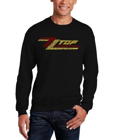 Men's Word Art ZZ Top Crew Sweatshirt Black $28.49 Sweatshirt