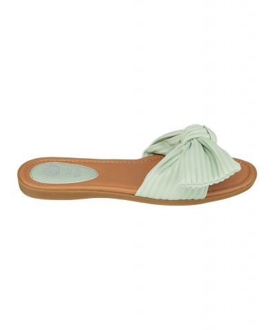 Women's Danni Flat Slide Sandals Green $24.00 Shoes