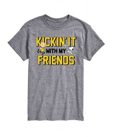 Men's Peanuts Kickin' It T-shirt Gray $14.35 T-Shirts