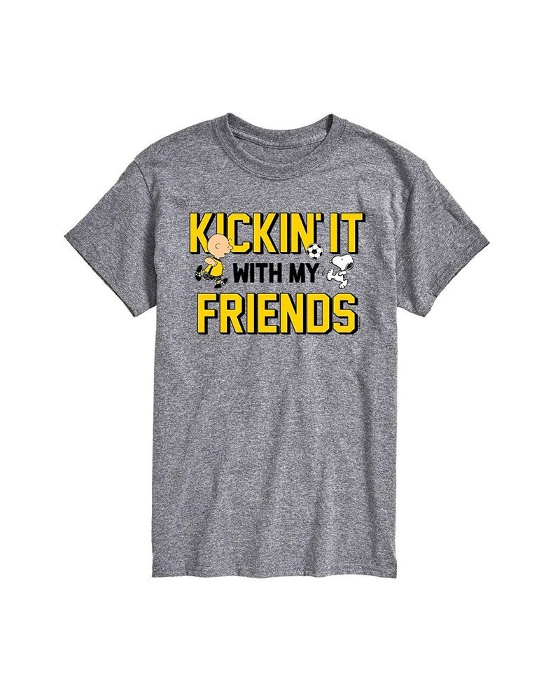 Men's Peanuts Kickin' It T-shirt Gray $14.35 T-Shirts