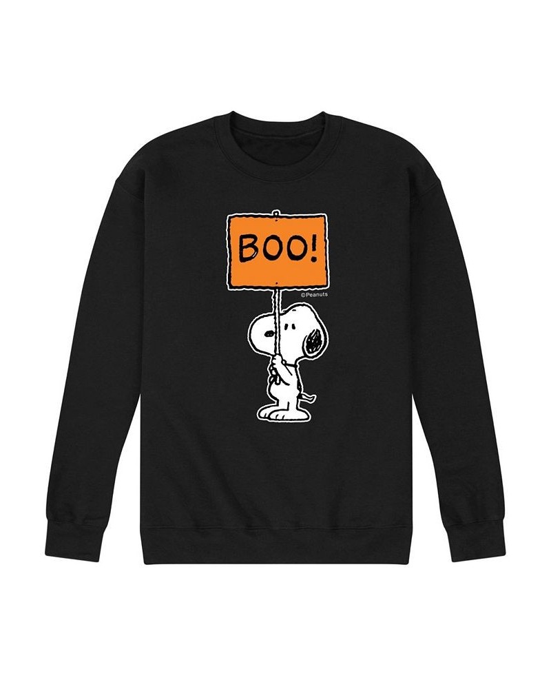 Men's Peanuts Boo Fleece T-shirt Black $30.24 T-Shirts