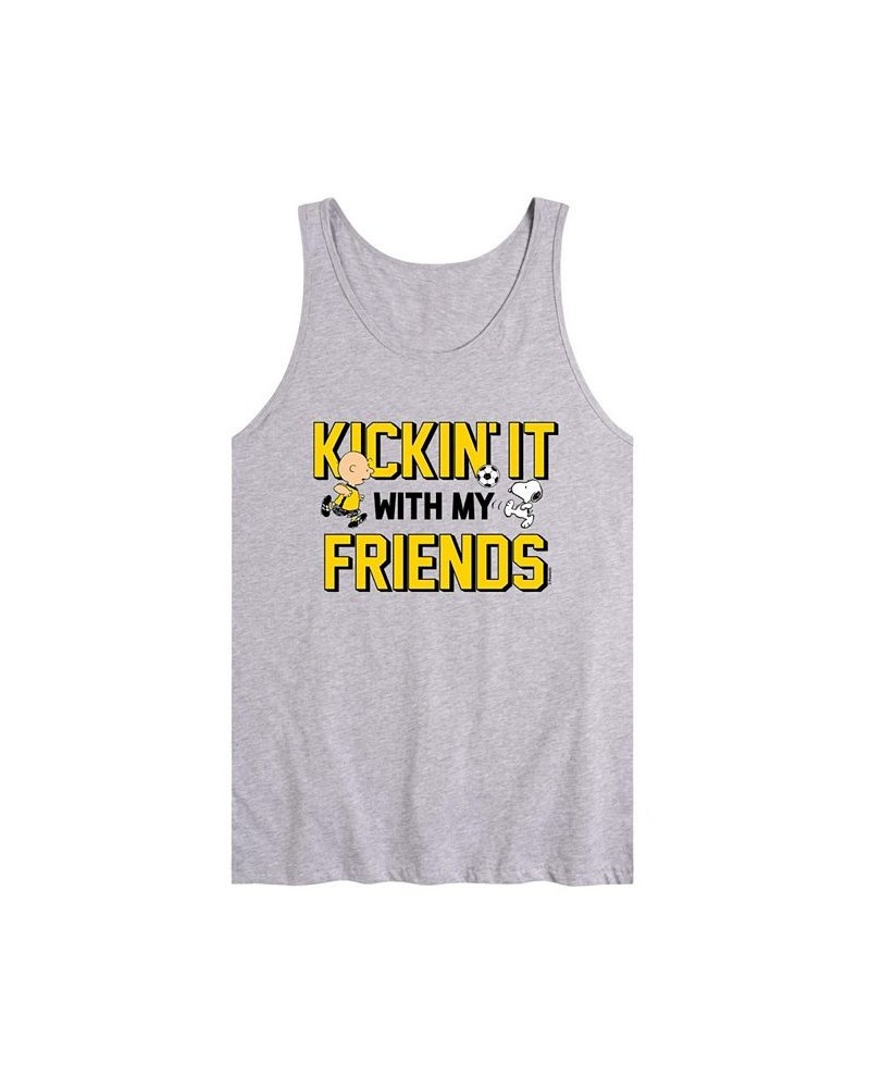 Men's Peanuts Kickin' It Tank Gray $20.29 T-Shirts