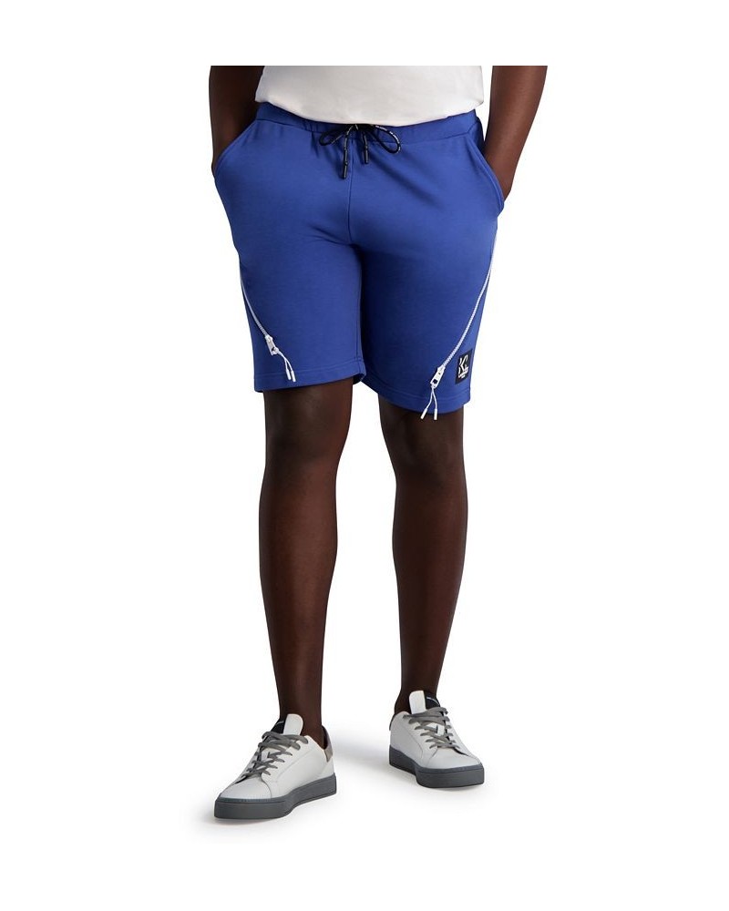 Men's French Terry Shorts with Zipper on Side Blue $68.11 Shorts