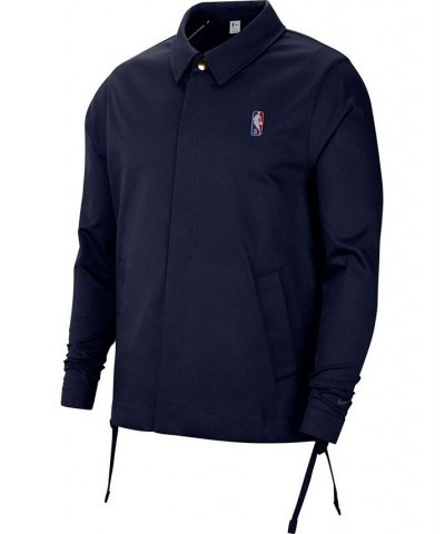 Men's Navy NBA 75th Anniversary Coaches Courtside Full-Snap Jacket $79.80 Jackets