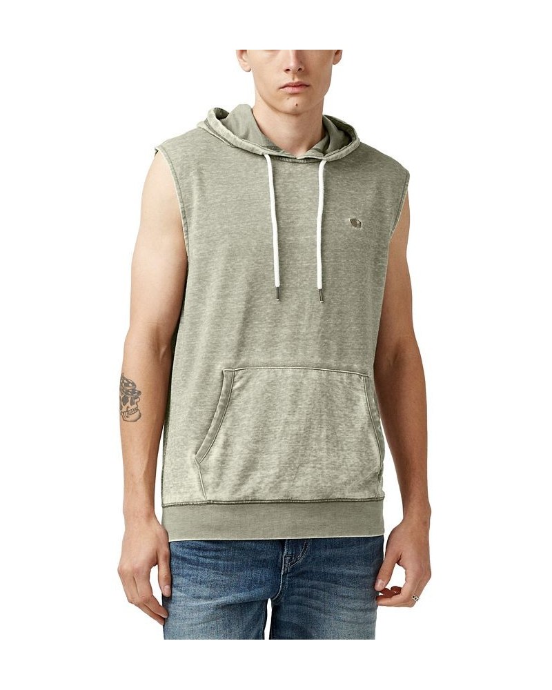 Men's Fosiv Burnout Sleeveless Hooded Sweatshirt Green $16.59 Sweatshirt