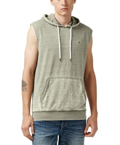 Men's Fosiv Burnout Sleeveless Hooded Sweatshirt Green $16.59 Sweatshirt