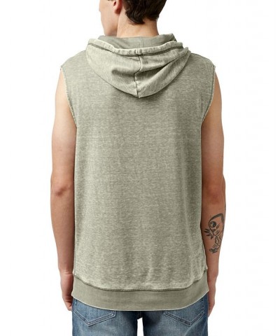 Men's Fosiv Burnout Sleeveless Hooded Sweatshirt Green $16.59 Sweatshirt