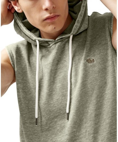 Men's Fosiv Burnout Sleeveless Hooded Sweatshirt Green $16.59 Sweatshirt