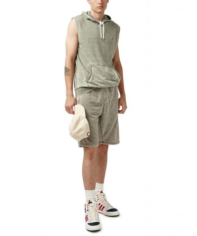 Men's Fosiv Burnout Sleeveless Hooded Sweatshirt Green $16.59 Sweatshirt