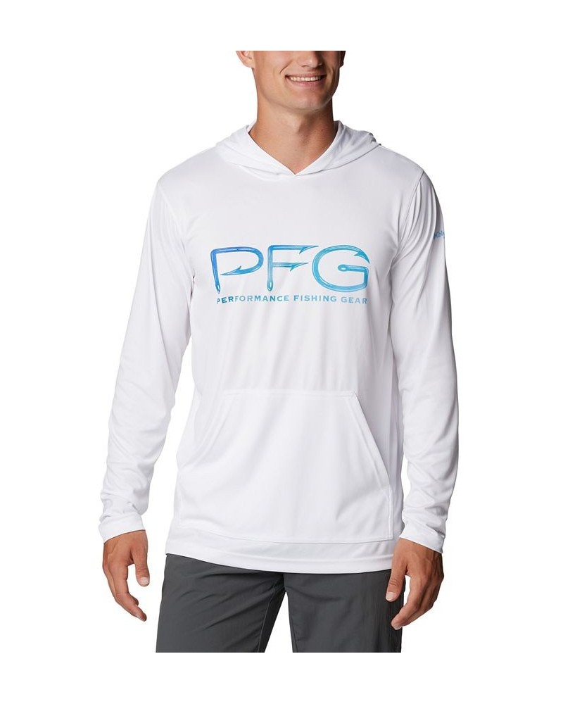 Men's Terminal Tackle PFG™ Hooks Moisture-Wicking UPF 50 Logo-Print Hoodie White $33.80 Sweatshirt