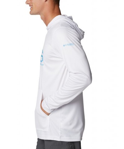 Men's Terminal Tackle PFG™ Hooks Moisture-Wicking UPF 50 Logo-Print Hoodie White $33.80 Sweatshirt