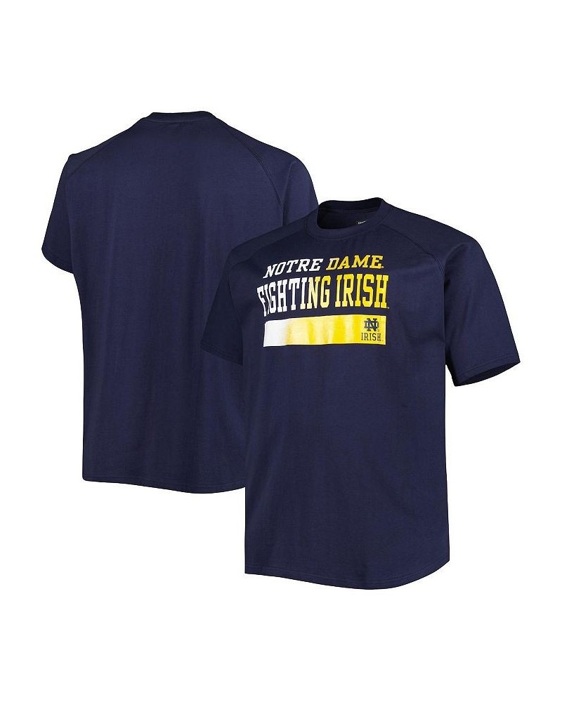 Men's Navy Notre Dame Fighting Irish Big and Tall Raglan T-shirt $20.25 T-Shirts