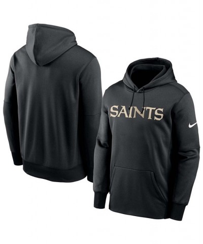 Men's Black New Orleans Saints Fan Gear Wordmark Performance Pullover Hoodie $34.31 Sweatshirt