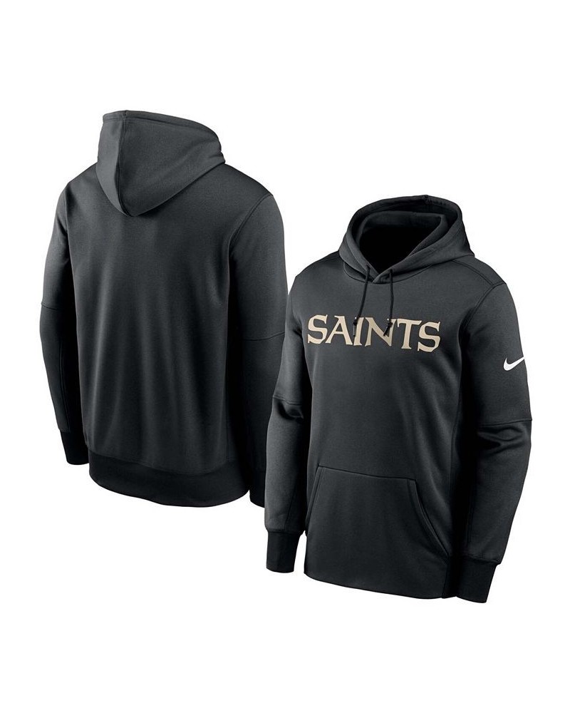 Men's Black New Orleans Saints Fan Gear Wordmark Performance Pullover Hoodie $34.31 Sweatshirt