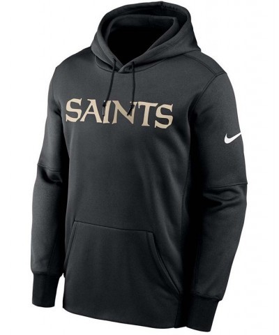 Men's Black New Orleans Saints Fan Gear Wordmark Performance Pullover Hoodie $34.31 Sweatshirt