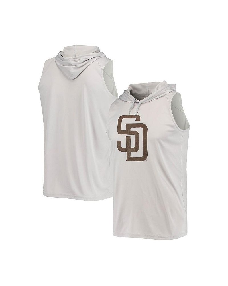 Men's Gray San Diego Padres Sleeveless Pullover Hoodie $29.57 T-Shirts