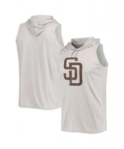 Men's Gray San Diego Padres Sleeveless Pullover Hoodie $29.57 T-Shirts