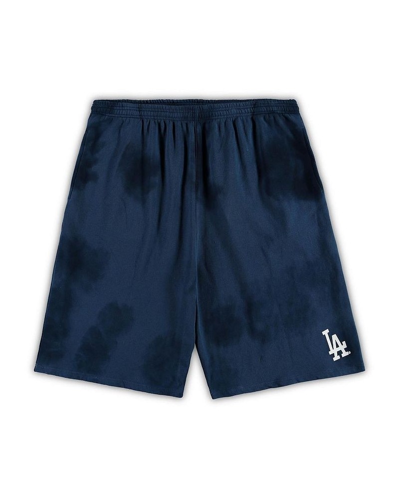 Men's Navy Los Angeles Dodgers Big and Tall Tye Dye Fleece Shorts $33.59 Shorts