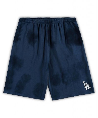 Men's Navy Los Angeles Dodgers Big and Tall Tye Dye Fleece Shorts $33.59 Shorts