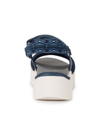 Wincy Platform Sandals Blue $47.17 Shoes