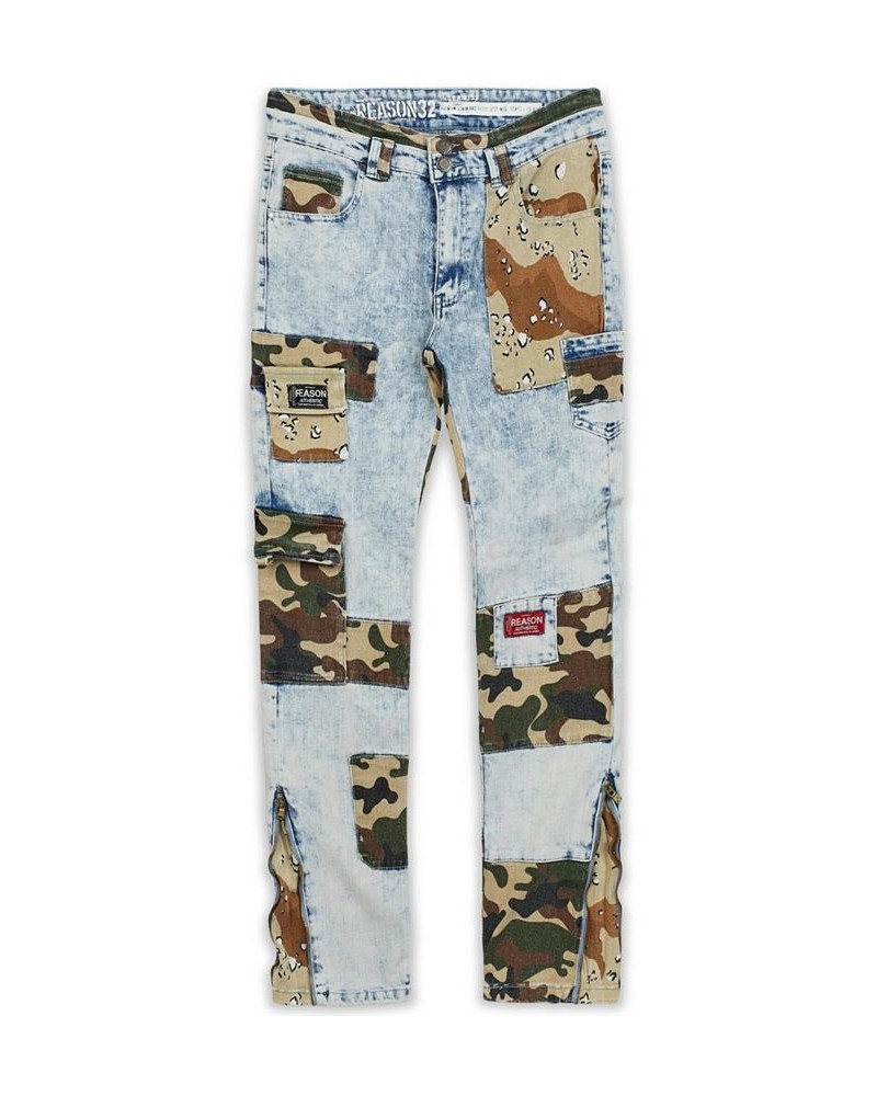 Men's Camo Patchwork Jeans Blue $38.71 Jeans