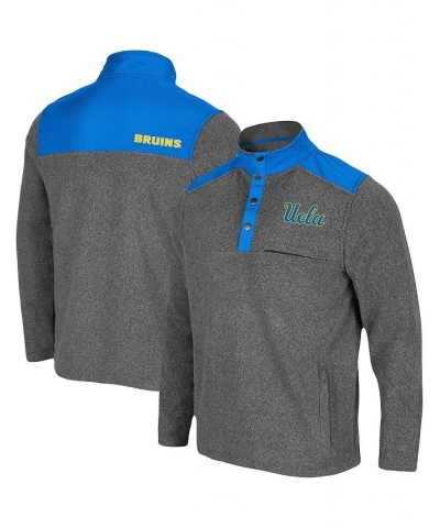 Men's Heathered Charcoal, Blue UCLA Bruins Huff Snap Pullover $37.50 Sweatshirt