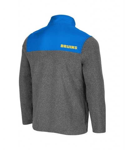 Men's Heathered Charcoal, Blue UCLA Bruins Huff Snap Pullover $37.50 Sweatshirt